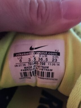 Nike Neon Yellow and Black Running Shoe